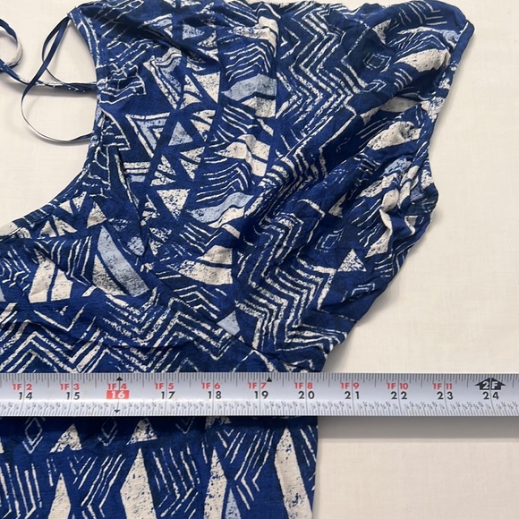 D8- NWT Knox Rose Blue White Pullover Midi Dress Boho Pockets MuuMuu Sz Medium - Picture 5 of 9